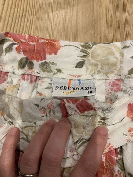 Vintage Debenhams Floral Cottage Core Midi Skirt High Waisted Size 8 12 W26 90s - Picture 4 of 7